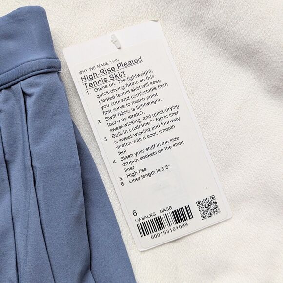 Lululemon High-Rise Pleated Tennis Skirt Oasis Blue Size 6 New with tag NWT - Picture 8 of 10